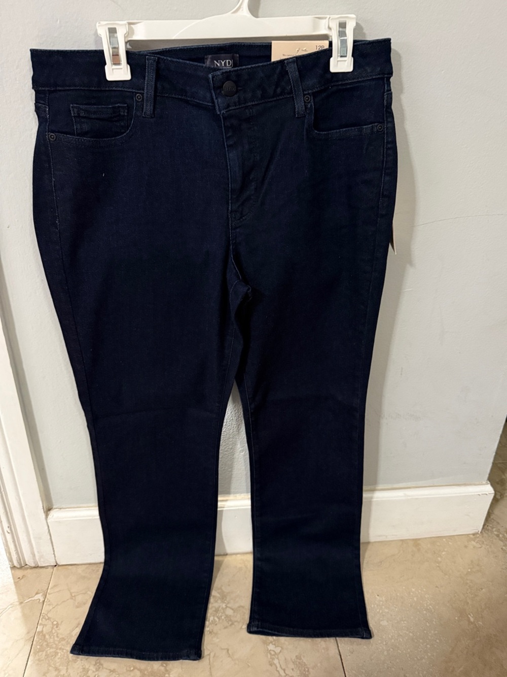 NYDJ Navy Mid-Rise Straight Jeans